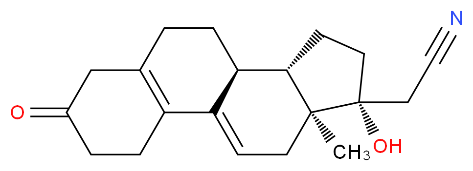 (17α)-17-Hydroxy-3-oxo-19-norpregna-5(10),9(11)-diene-21-nitrile_分子结构_CAS_106111-42-6)