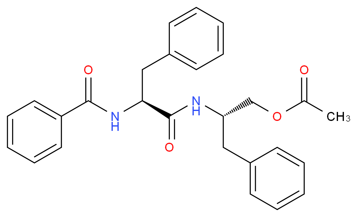 (2S)-3-phenyl-2-[(2S)-3-phenyl-2-(phenylformamido)propanamido]propyl acetate_分子结构_CAS_56121-42-7