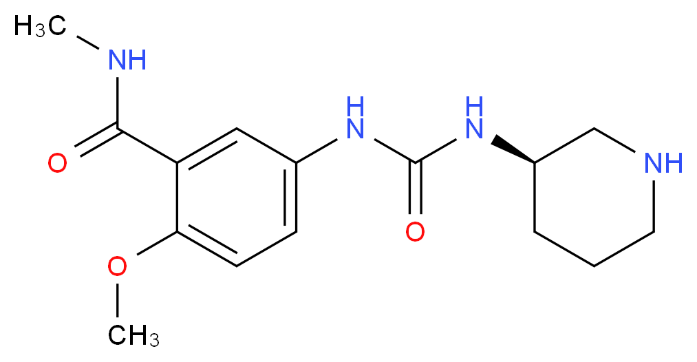 2-methoxy-N-methyl-5-({[(3R)-piperidin-3-ylamino]carbonyl}amino)benzamide_分子结构_CAS_)