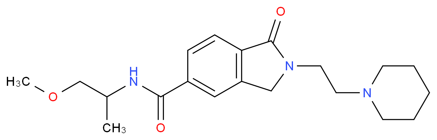 N-(2-methoxy-1-methylethyl)-1-oxo-2-(2-piperidin-1-ylethyl)isoindoline-5-carboxamide_分子结构_CAS_)