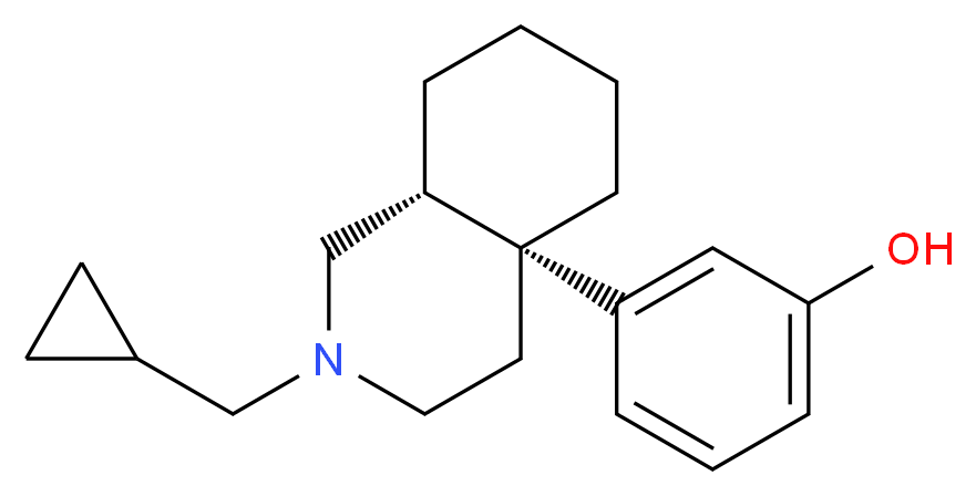3-[(4aR,8aR)-2-(cyclopropylmethyl)-decahydroisoquinolin-4a-yl]phenol_分子结构_CAS_59889-36-0