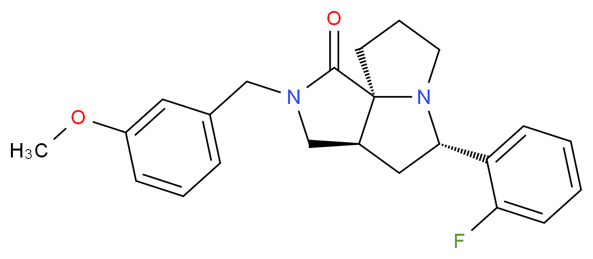 (3aS*,5S*,9aS*)-5-(2-fluorophenyl)-2-(3-methoxybenzyl)hexahydro-7H-pyrrolo[3,4-g]pyrrolizin-1(2H)-one_分子结构_CAS_)