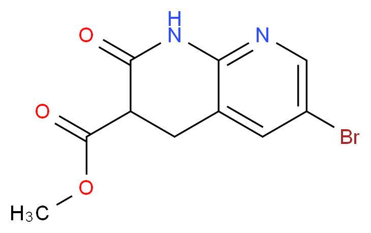 methyl 6-bromo-2-oxo-1,2,3,4-tetrahydro-1,8-naphthyridine-3-carboxylate_分子结构_CAS_335031-10-2