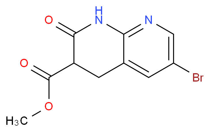 6-Bromo-1,2,3,4-tetrahydro-2-oxo-1,8-naphthyridine-3-carboxylic Acid Methyl Ester_分子结构_CAS_335031-10-2)