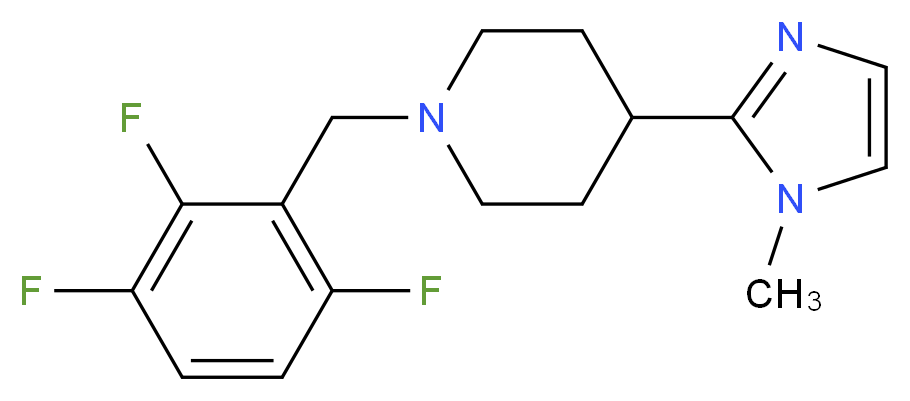 4-(1-methyl-1H-imidazol-2-yl)-1-(2,3,6-trifluorobenzyl)piperidine_分子结构_CAS_)