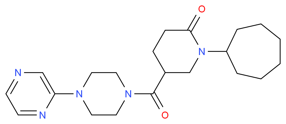 1-cycloheptyl-5-{[4-(2-pyrazinyl)-1-piperazinyl]carbonyl}-2-piperidinone_分子结构_CAS_)