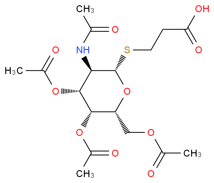 3-{[(2S,3R,4R,5R,6R)-4,5-bis(acetyloxy)-6-[(acetyloxy)methyl]-3-acetamidooxan-2-yl]sulfanyl}propanoic acid_分子结构_CAS_936026-72-1