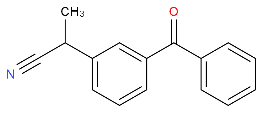 2-(3-benzoylphenyl)propanenitrile_分子结构_CAS_42872-30-0