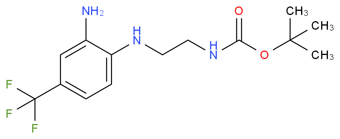 tert-butyl N-(2-{[2-amino-4-(trifluoromethyl)phenyl]amino}ethyl)carbamate_分子结构_CAS_215655-42-8