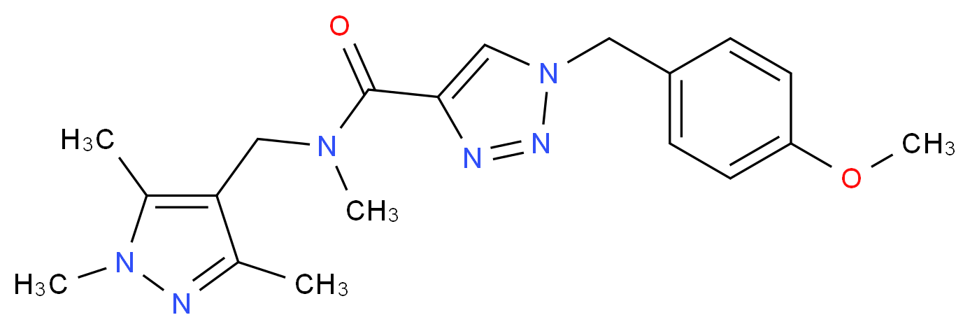 1-(4-methoxybenzyl)-N-methyl-N-[(1,3,5-trimethyl-1H-pyrazol-4-yl)methyl]-1H-1,2,3-triazole-4-carboxamide_分子结构_CAS_)