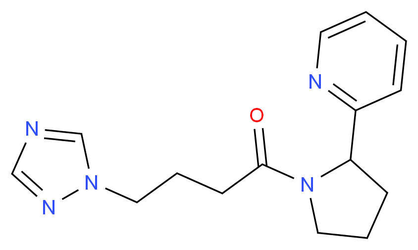 2-{1-[4-(1H-1,2,4-triazol-1-yl)butanoyl]-2-pyrrolidinyl}pyridine_分子结构_CAS_)