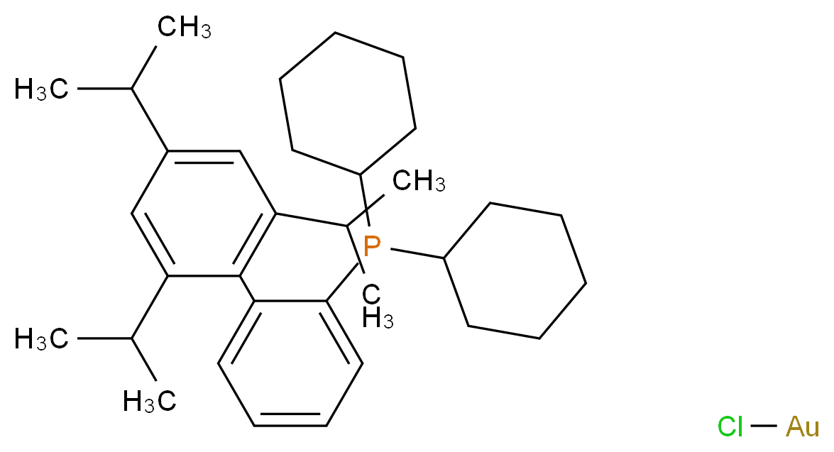 chlorogold; dicyclohexyl({2-[2,4,6-tris(propan-2-yl)phenyl]phenyl})phosphane_分子结构_CAS_854045-94-6