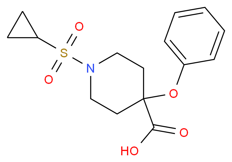 1-(cyclopropylsulfonyl)-4-phenoxypiperidine-4-carboxylic acid_分子结构_CAS_)