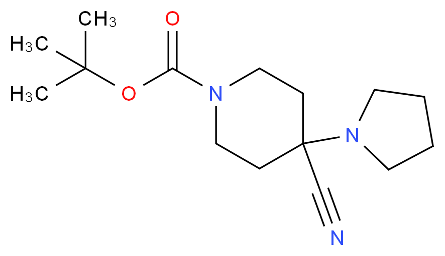 tert-Butyl 4-cyano-4-pyrrolidin-1-ylpiperidine-1-carboxylate_分子结构_CAS_)