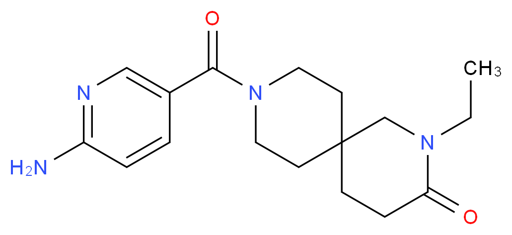 9-[(6-aminopyridin-3-yl)carbonyl]-2-ethyl-2,9-diazaspiro[5.5]undecan-3-one_分子结构_CAS_)