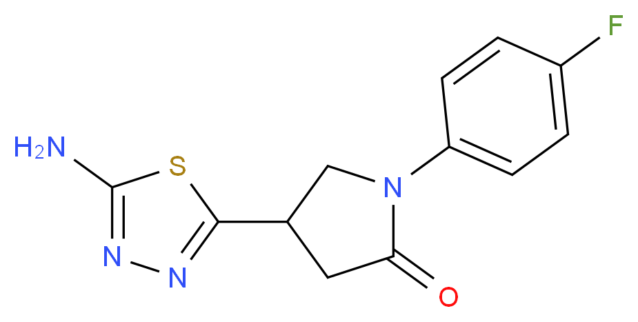 4-(5-Amino-1,3,4-thiadiazol-2-yl)-1-(4-fluorophenyl)pyrrolidin-2-one_分子结构_CAS_)
