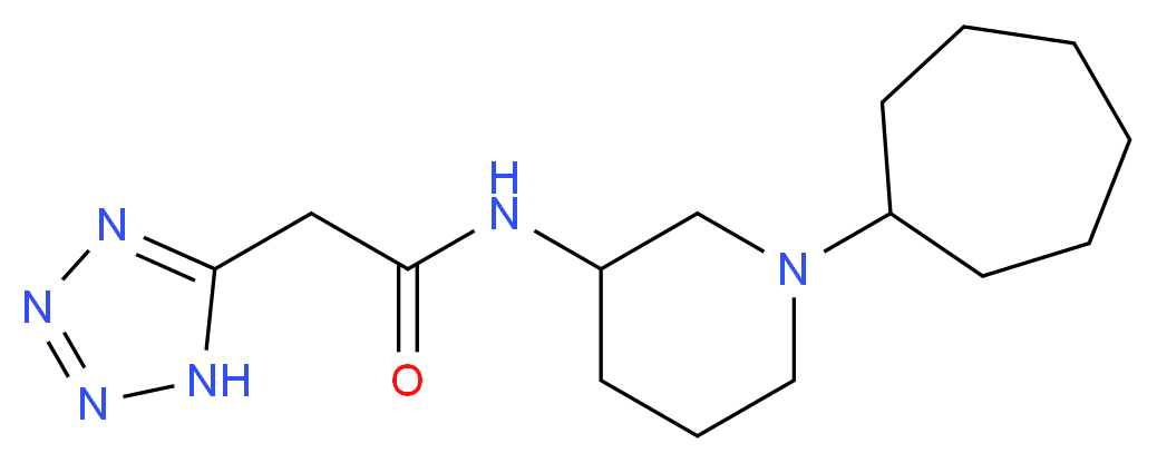 N-(1-cycloheptyl-3-piperidinyl)-2-(1H-tetrazol-5-yl)acetamide_分子结构_CAS_)