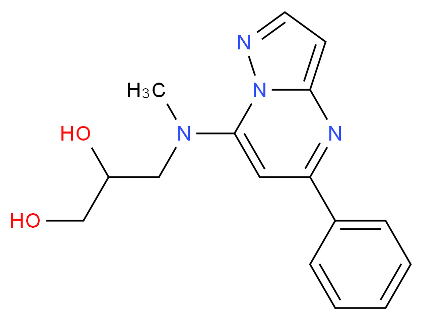 3-[methyl(5-phenylpyrazolo[1,5-a]pyrimidin-7-yl)amino]propane-1,2-diol_分子结构_CAS_)