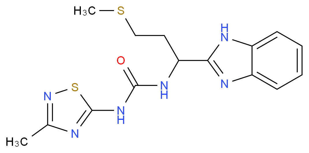 N-[1-(1H-benzimidazol-2-yl)-3-(methylthio)propyl]-N'-(3-methyl-1,2,4-thiadiazol-5-yl)urea_分子结构_CAS_)