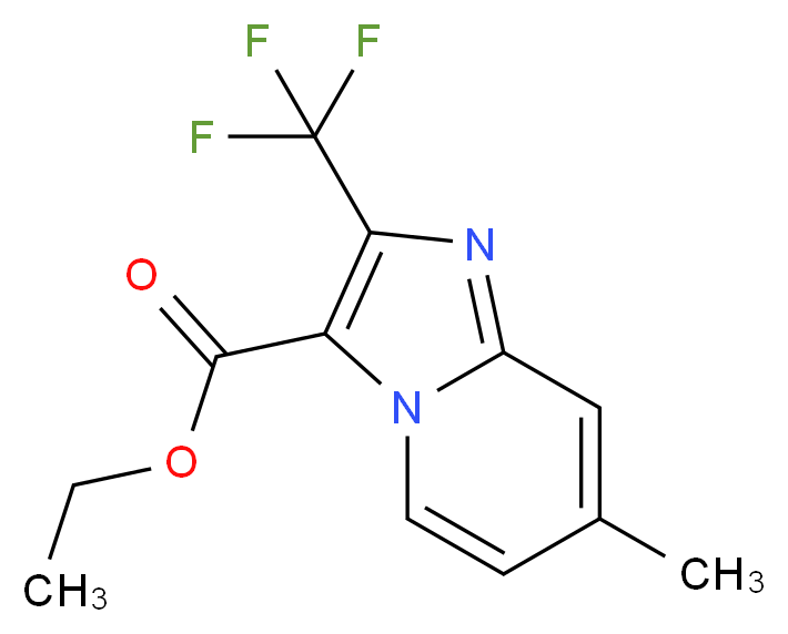 Ethyl 7-methyl-2-(trifluoromethyl)imidazo-[1,2-a]pyridine-3-carboxylate_分子结构_CAS_)