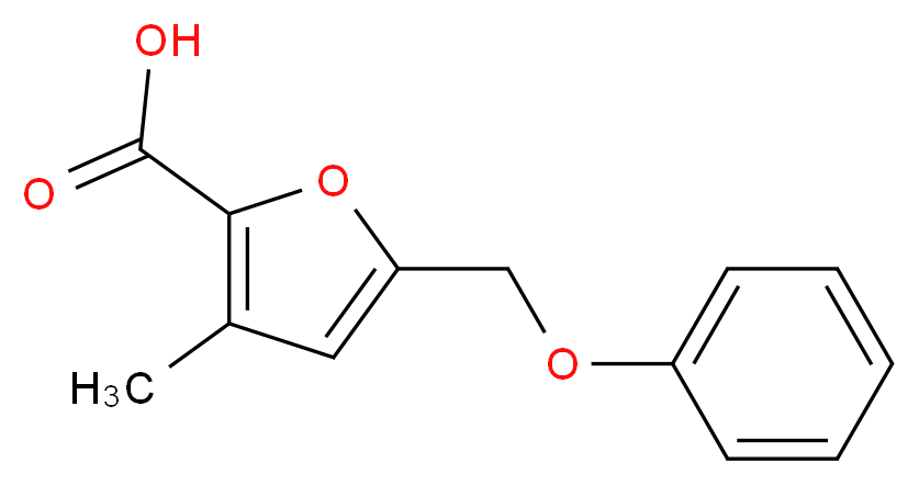 3-methyl-5-(phenoxymethyl)furan-2-carboxylic acid_分子结构_CAS_303064-47-3