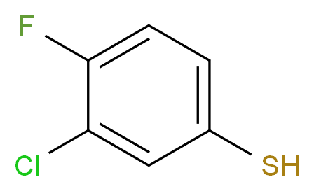 3-Chloro-4-fluorothiophenol, tech_分子结构_CAS_60811-23-6)