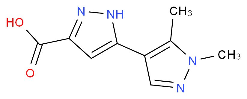 1',5'-dimethyl-1'H,2H-3,4'-bipyrazole-5-carboxylic acid_分子结构_CAS_1033431-24-1)