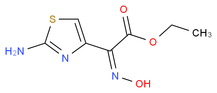 ethyl (2Z)-2-(2-amino-1,3-thiazol-4-yl)-2-(N-hydroxyimino)acetate_分子结构_CAS_64485-82-1