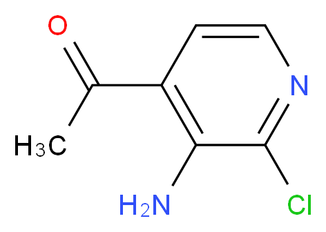 1-(3-AMINO-2-CHLOROPYRIDIN-4-YL)ETHANONE_分子结构_CAS_342899-35-8)