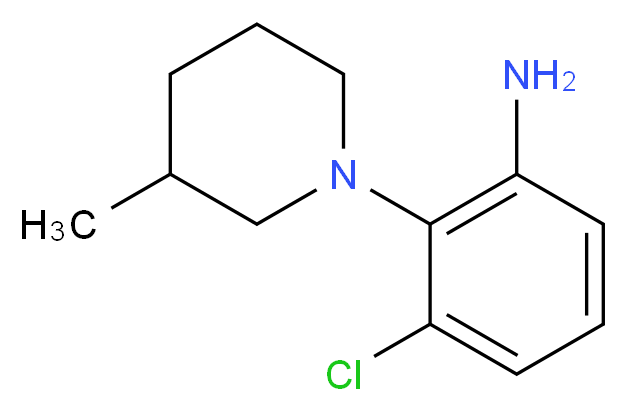 3-chloro-2-(3-methylpiperidin-1-yl)aniline_分子结构_CAS_915921-30-1