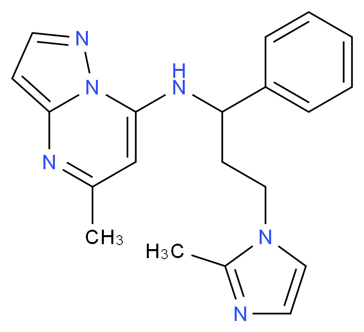 5-methyl-N-[3-(2-methyl-1H-imidazol-1-yl)-1-phenylpropyl]pyrazolo[1,5-a]pyrimidin-7-amine_分子结构_CAS_)