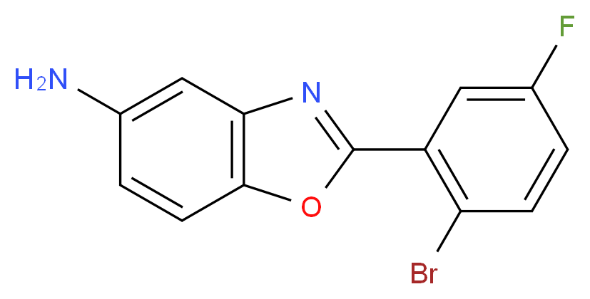 2-(2-bromo-5-fluorophenyl)-1,3-benzoxazol-5-amine_分子结构_CAS_1016507-27-9