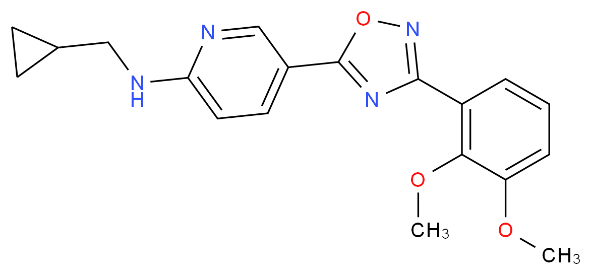 N-(cyclopropylmethyl)-5-[3-(2,3-dimethoxyphenyl)-1,2,4-oxadiazol-5-yl]-2-pyridinamine_分子结构_CAS_)
