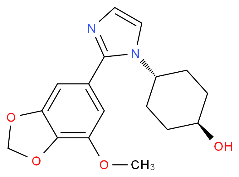 trans-4-[2-(7-methoxy-1,3-benzodioxol-5-yl)-1H-imidazol-1-yl]cyclohexanol_分子结构_CAS_)