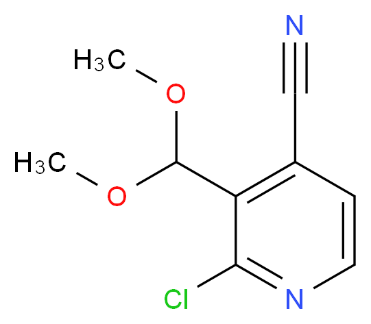 2-Chloro-3-(dimethoxymethyl)isonicotinonitrile_分子结构_CAS_1186310-98-4)