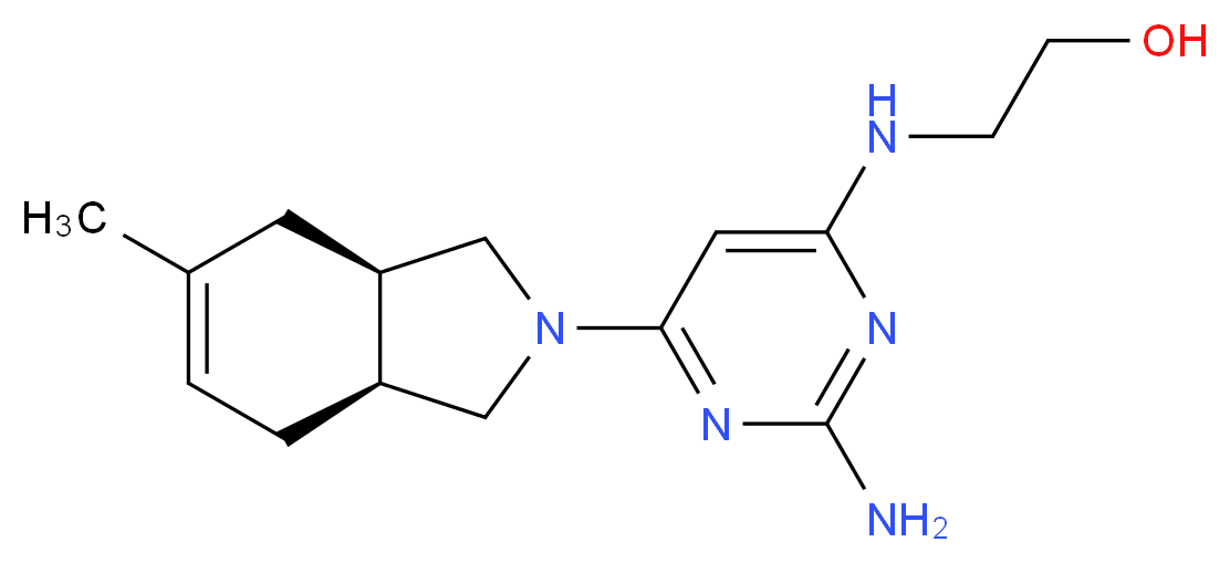 2-({2-amino-6-[(3aR*,7aS*)-5-methyl-1,3,3a,4,7,7a-hexahydro-2H-isoindol-2-yl]pyrimidin-4-yl}amino)ethanol_分子结构_CAS_)