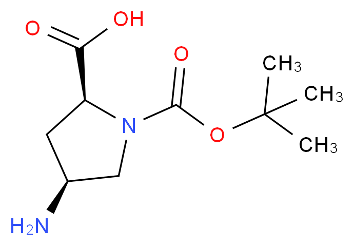 (2S,4S)-1-BOC-4-AMINO-PYRROLIDINE-2-CARBOXYLIC ACID_分子结构_CAS_132622-66-3)