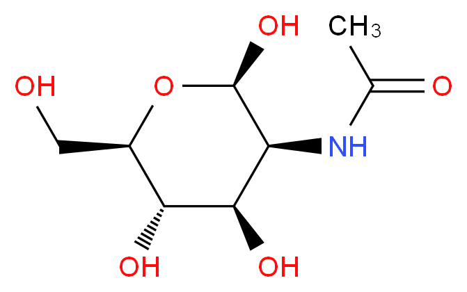 N-[(2R,3S,4R,5S,6R)-2,4,5-trihydroxy-6-(hydroxymethyl)oxan-3-yl]acetamide_分子结构_CAS_7772-94-3