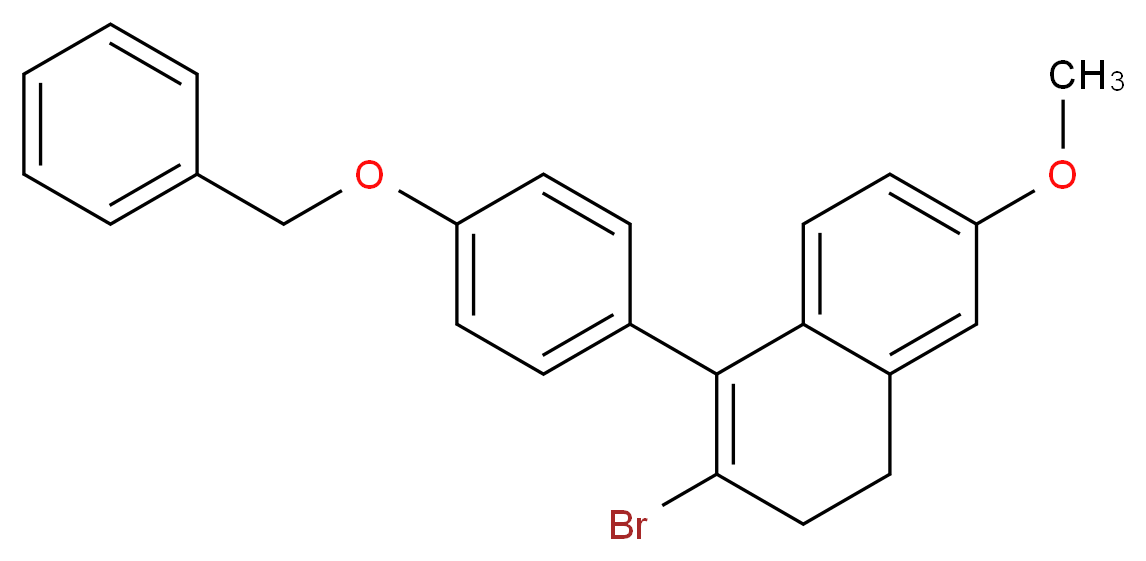 2-Bromo-3,4-dihydro-6-methoxy-1-[4-(phenylmethoxy)phenyl]naphthalene_分子结构_CAS_869006-52-0)