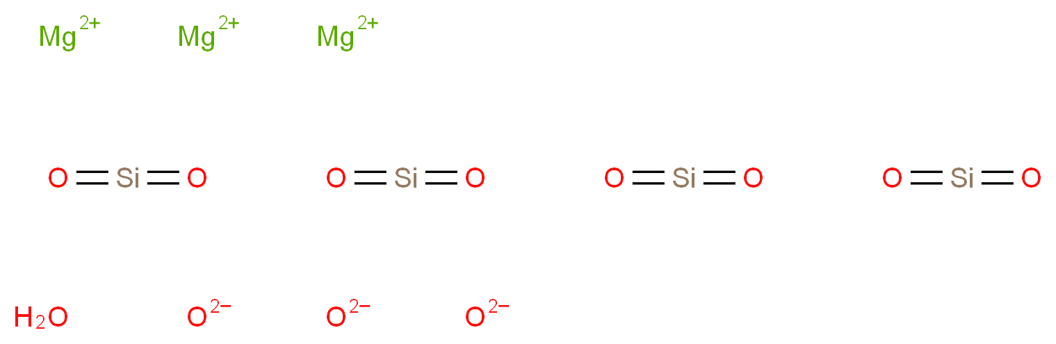 trimagnesium(2+) ion tetrakis(silanedione) hydrate trioxidandiide_分子结构_CAS_14807-96-6