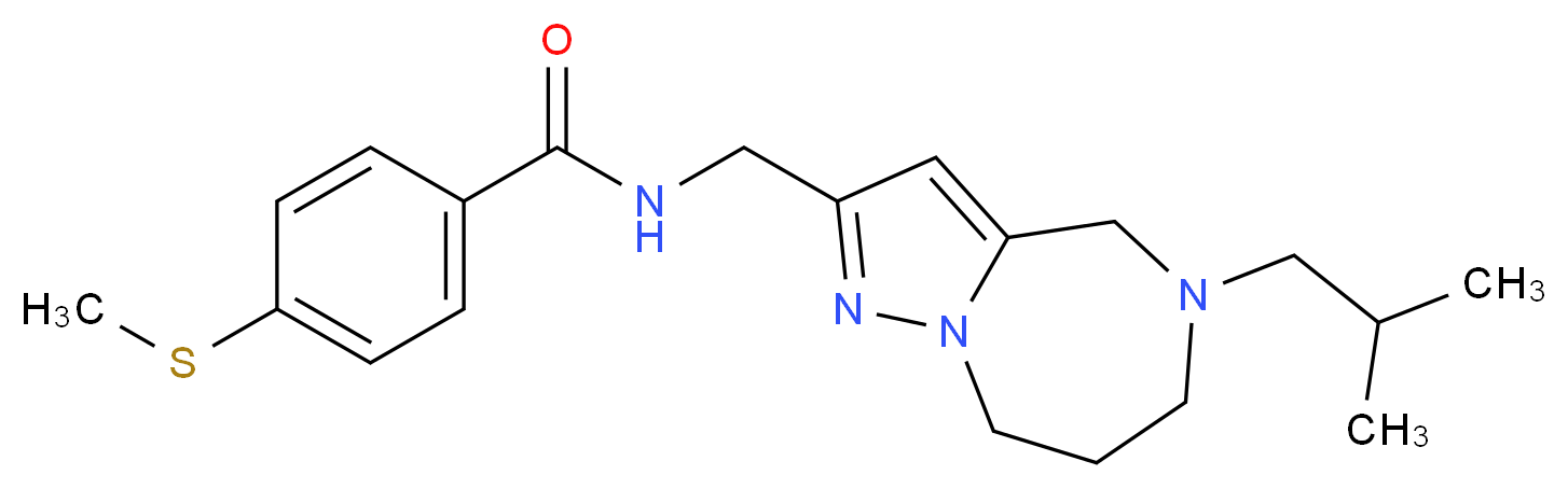 N-[(5-isobutyl-5,6,7,8-tetrahydro-4H-pyrazolo[1,5-a][1,4]diazepin-2-yl)methyl]-4-(methylthio)benzamide_分子结构_CAS_)