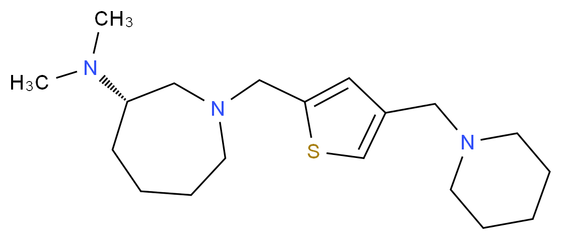 (3S)-N,N-dimethyl-1-{[4-(piperidin-1-ylmethyl)-2-thienyl]methyl}azepan-3-amine_分子结构_CAS_)