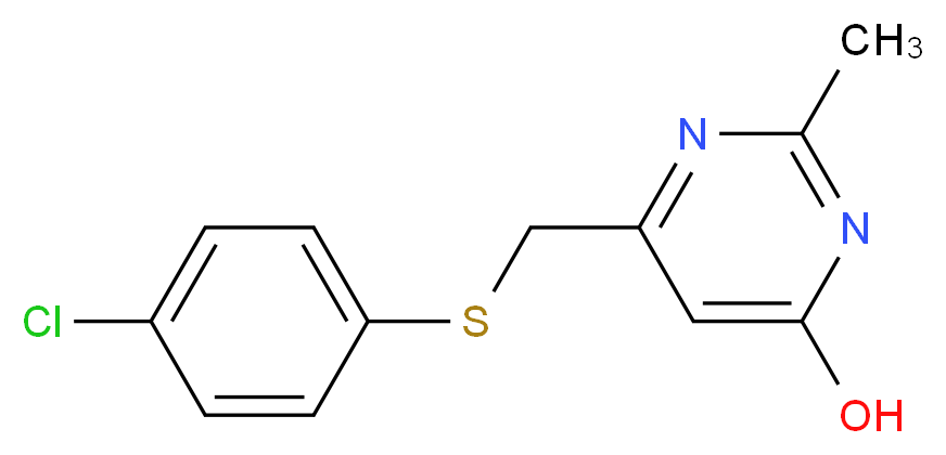 6-{[(4-Chlorophenyl)sulfanyl]methyl}-2-methyl-4-pyrimidinol_分子结构_CAS_)