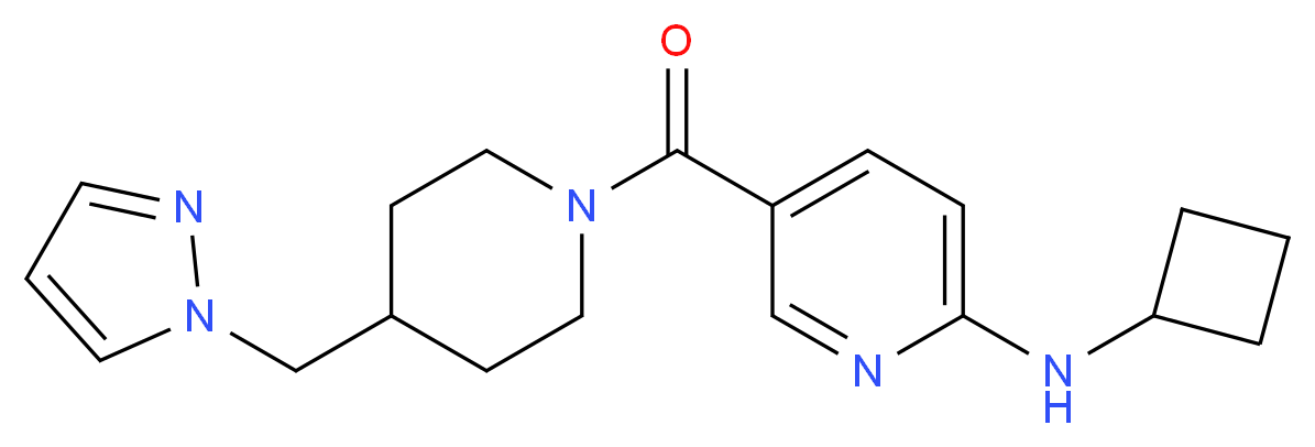 N-cyclobutyl-5-{[4-(1H-pyrazol-1-ylmethyl)-1-piperidinyl]carbonyl}-2-pyridinamine_分子结构_CAS_)