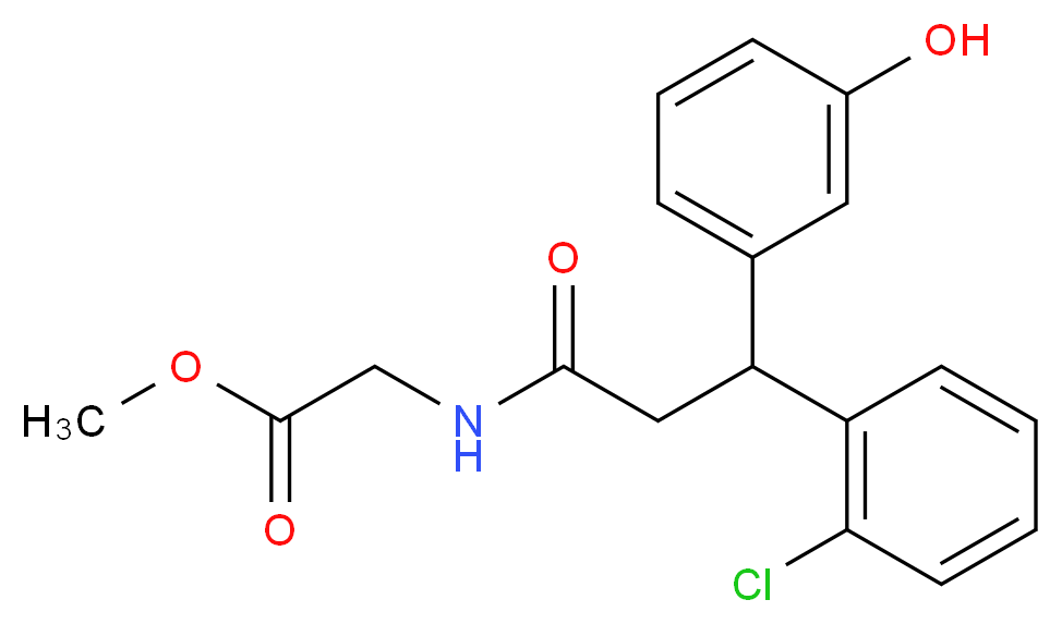 methyl N-[3-(2-chlorophenyl)-3-(3-hydroxyphenyl)propanoyl]glycinate_分子结构_CAS_)