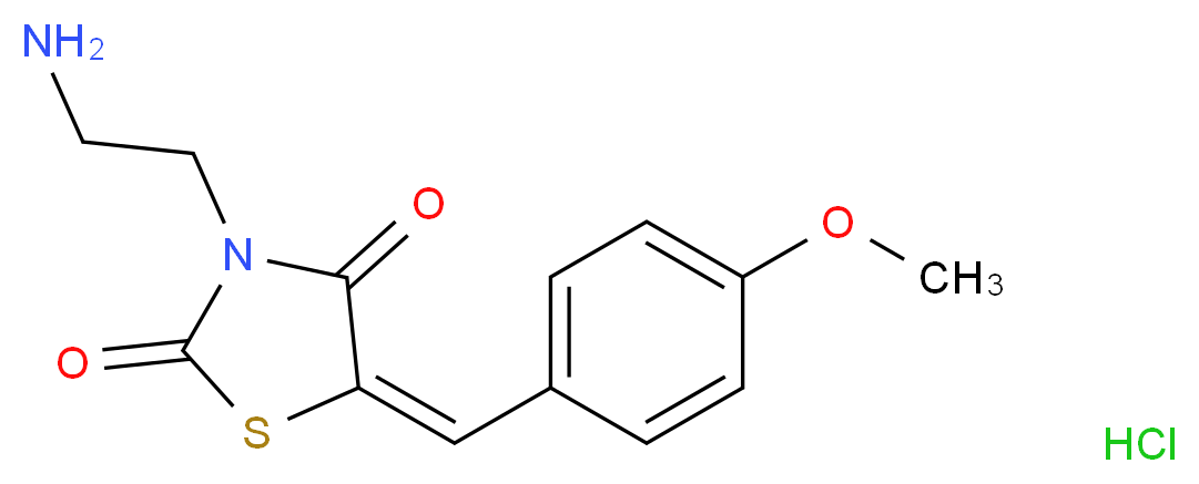 (5E)-3-(2-aminoethyl)-5-[(4-methoxyphenyl)methylidene]-1,3-thiazolidine-2,4-dione hydrochloride_分子结构_CAS_100795-92-4