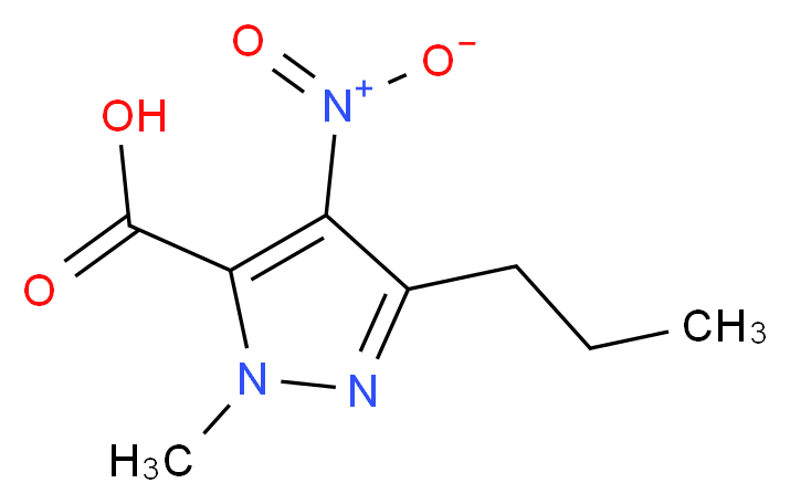 1-Methyl-4-nitro-3-propyl-1H-pyrazole-5-carboxylic Acid_分子结构_CAS_139756-00-6)