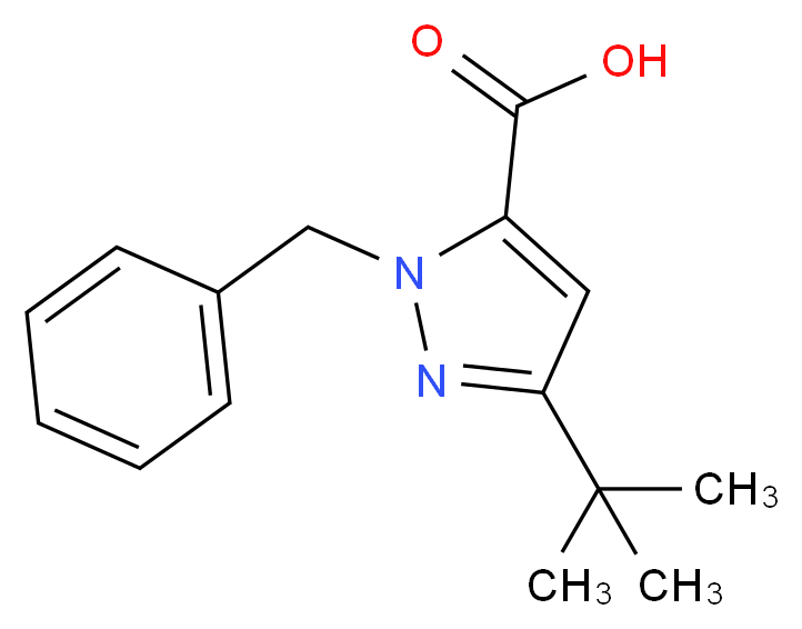 1-Benzyl-3-tert-butyl-1H-pyrazole-5-carboxylic acid_分子结构_CAS_100957-85-5)