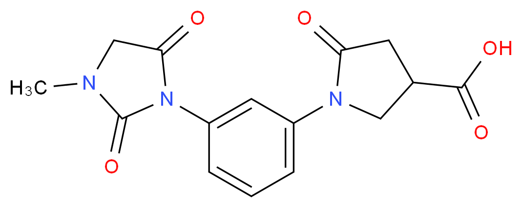 1-[3-(3-methyl-2,5-dioxoimidazolidin-1-yl)phenyl]-5-oxopyrrolidine-3-carboxylic acid_分子结构_CAS_)