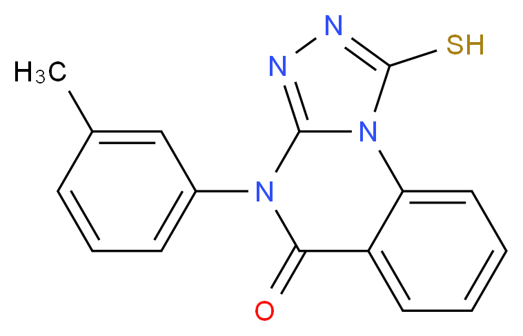1-mercapto-4-(3-methylphenyl)[1,2,4]triazolo[4,3-a]quinazolin-5(4H)-one_分子结构_CAS_67442-91-5)